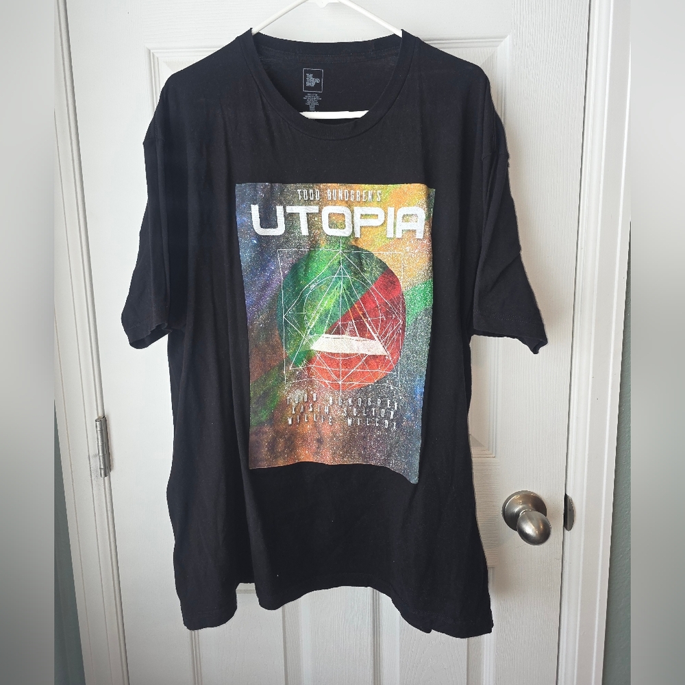 Utopia Todd Rundgren 2 Sided Print Short Sleeve Crew Neck T-shirt SZ 2XL